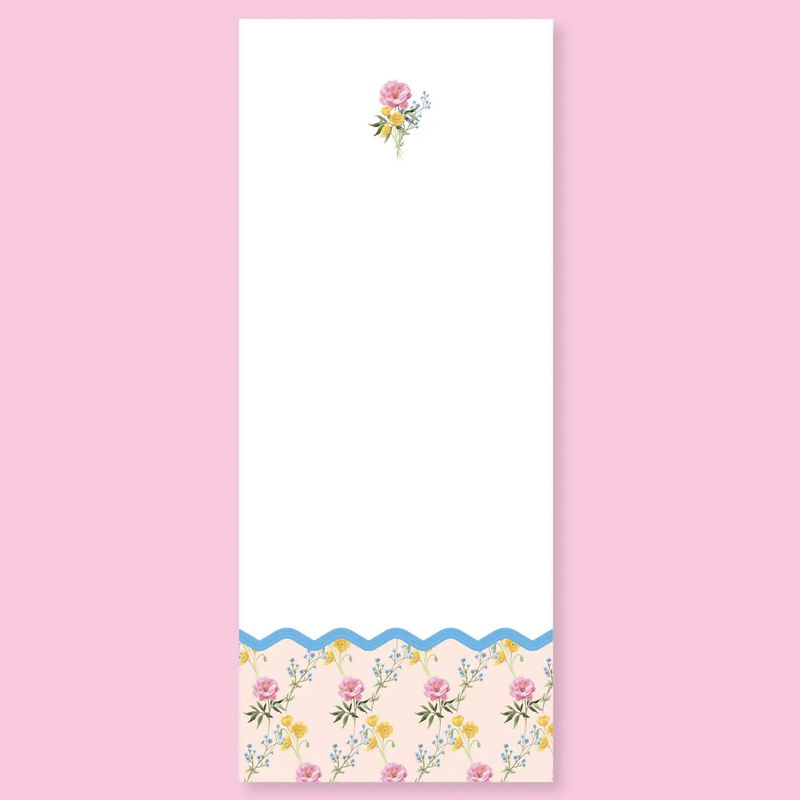 Watercolor Floral Ric Rac List Notepad