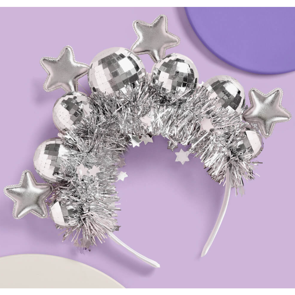 Disco Stars Headband Silver Fringe Headband