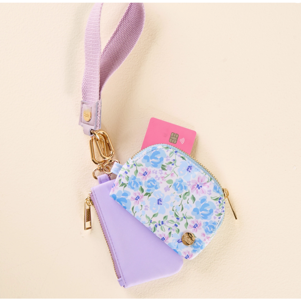 Garden Blue Dynamic Duo Pouch Wristlet