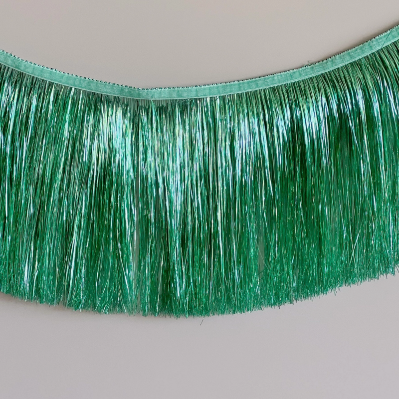 Mermaid Green Tinsel Fringe Garland