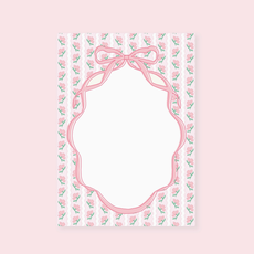 Pink Flower Ribbon Notepad