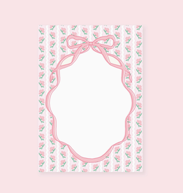 Pink Flower Ribbon Notepad