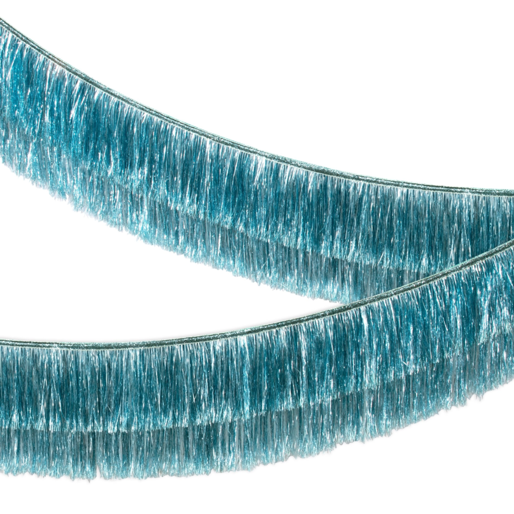 Blue Tinsel Fringe Garland
