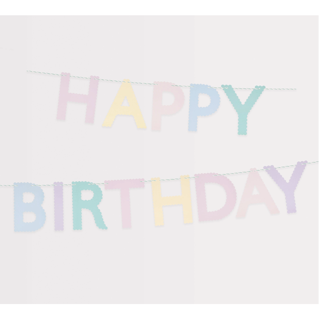Scallop Pastel Happy Birthday Garland