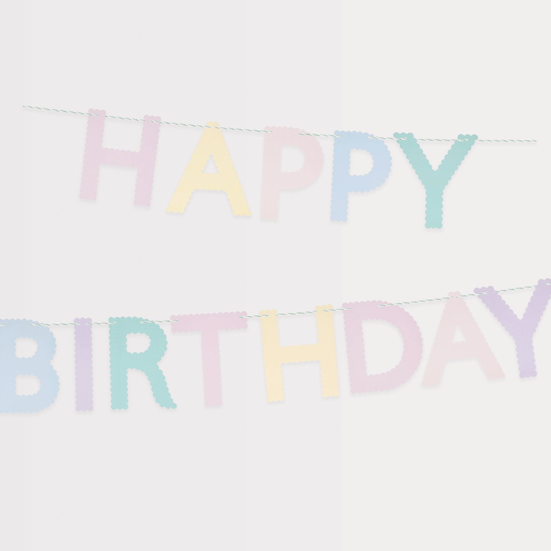 Scallop Pastel Happy Birthday Garland