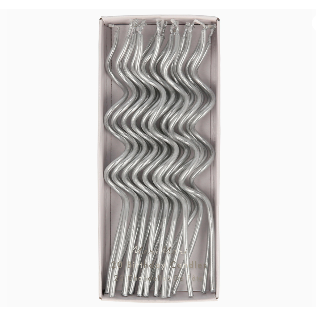 Silver Swirly Candles