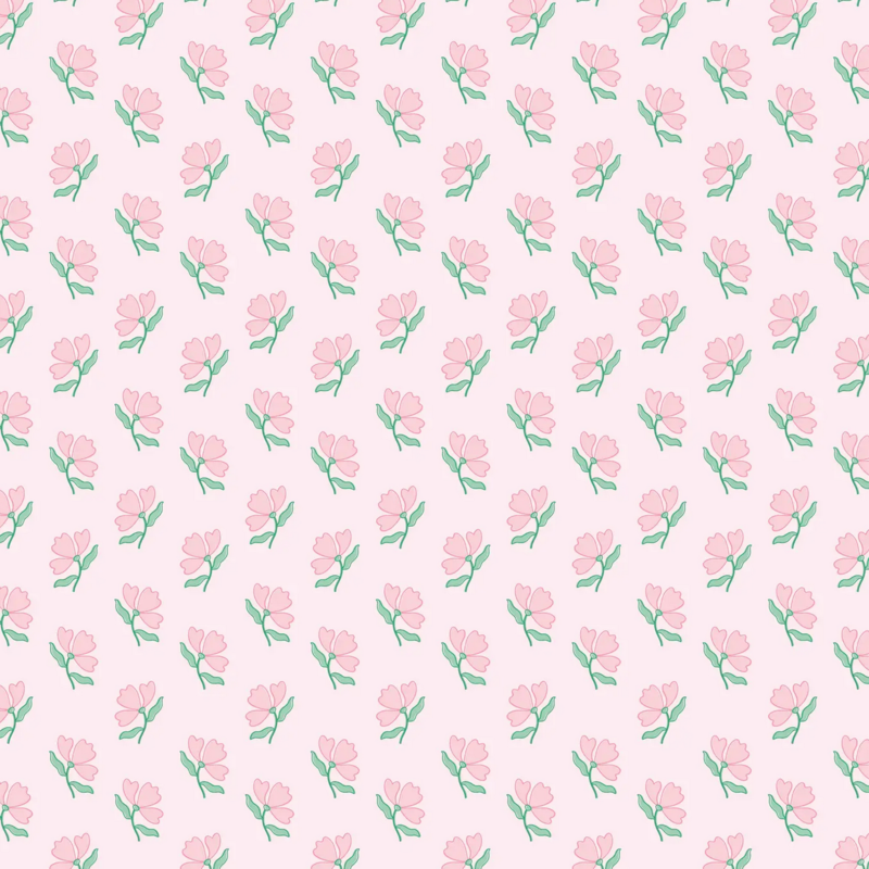 Bloom & Blush Pink Flower Wrapping Paper Roll