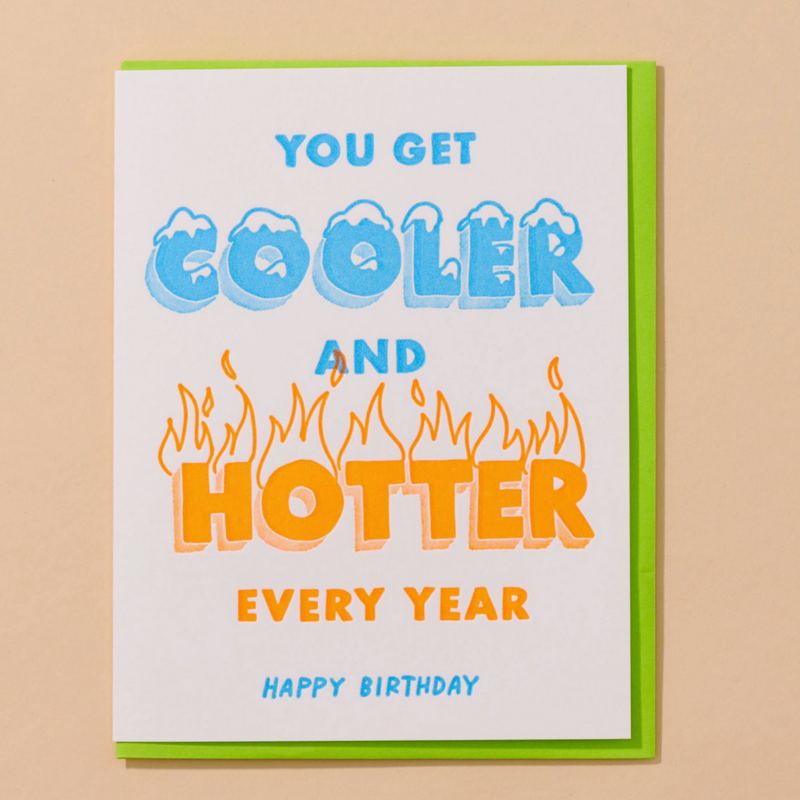 Cooler/Hotter Letterpress - Birthday Card