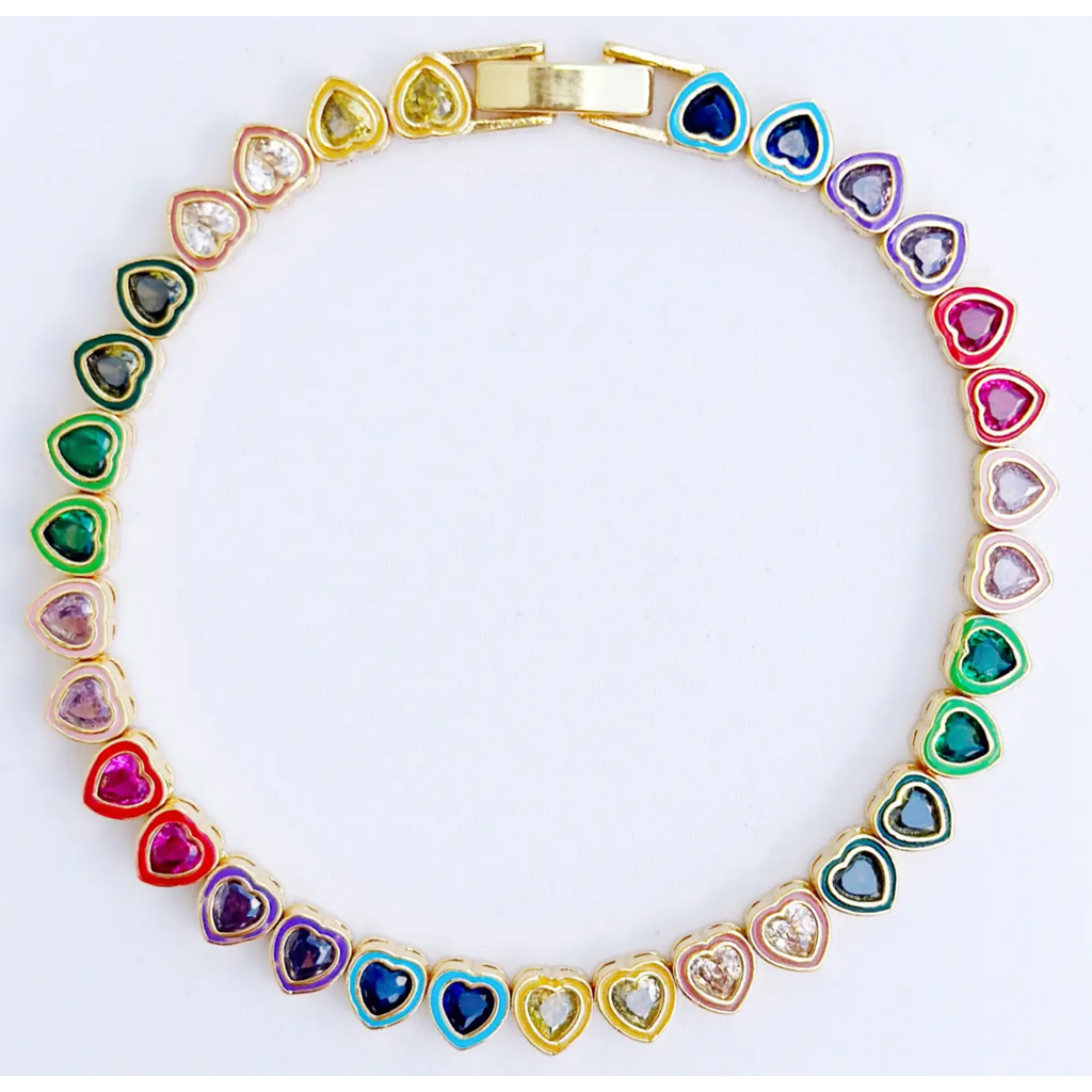 Color Pop Rainbow Hearts Bracelet