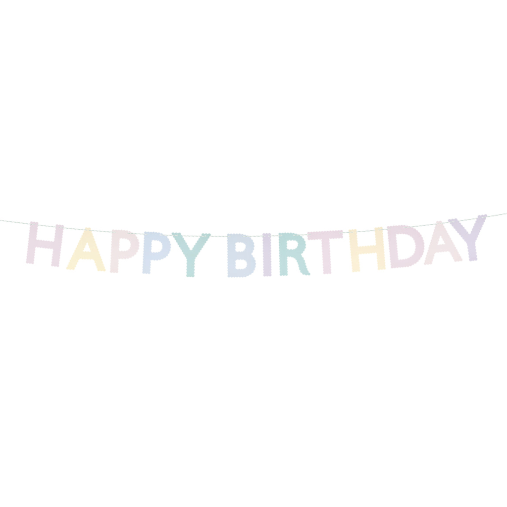 Scallop Pastel Happy Birthday Garland