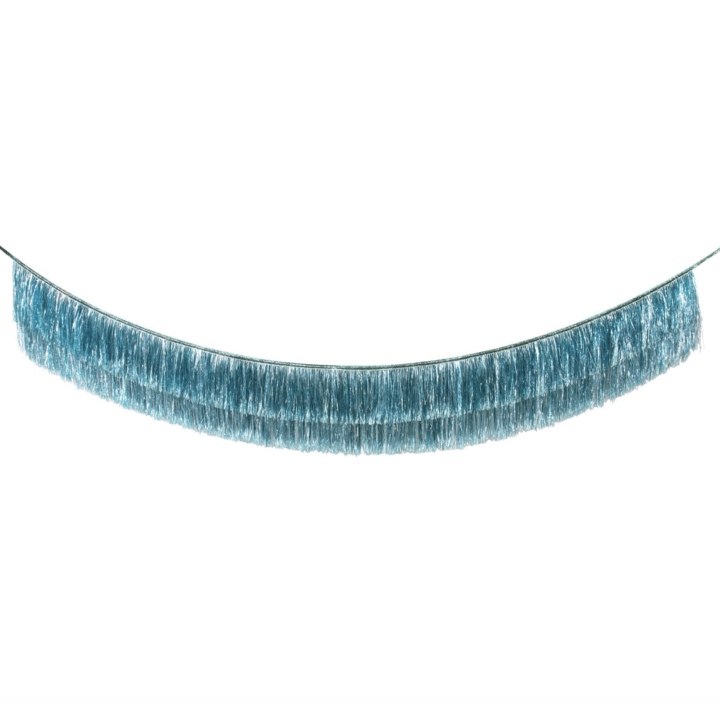 Blue Tinsel Fringe Garland