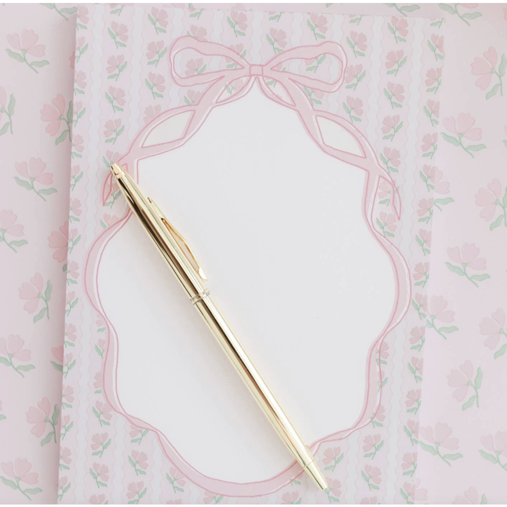 Pink Flower Ribbon Notepad