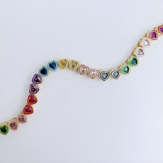 Color Pop Rainbow Hearts Bracelet Color Pop Rainbow Hearts Bracelet