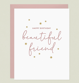 Beautiful Friend Birthday Letterpress Greeting Card