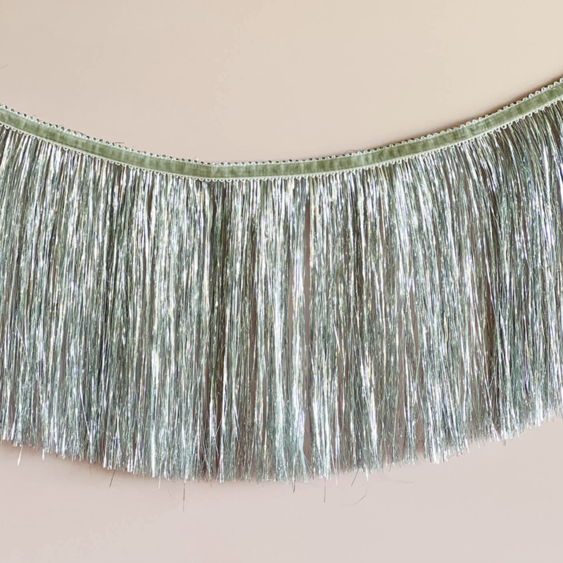 Silver Tinsel Fringe Garland