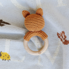 Teether Fox Cotton Rattle