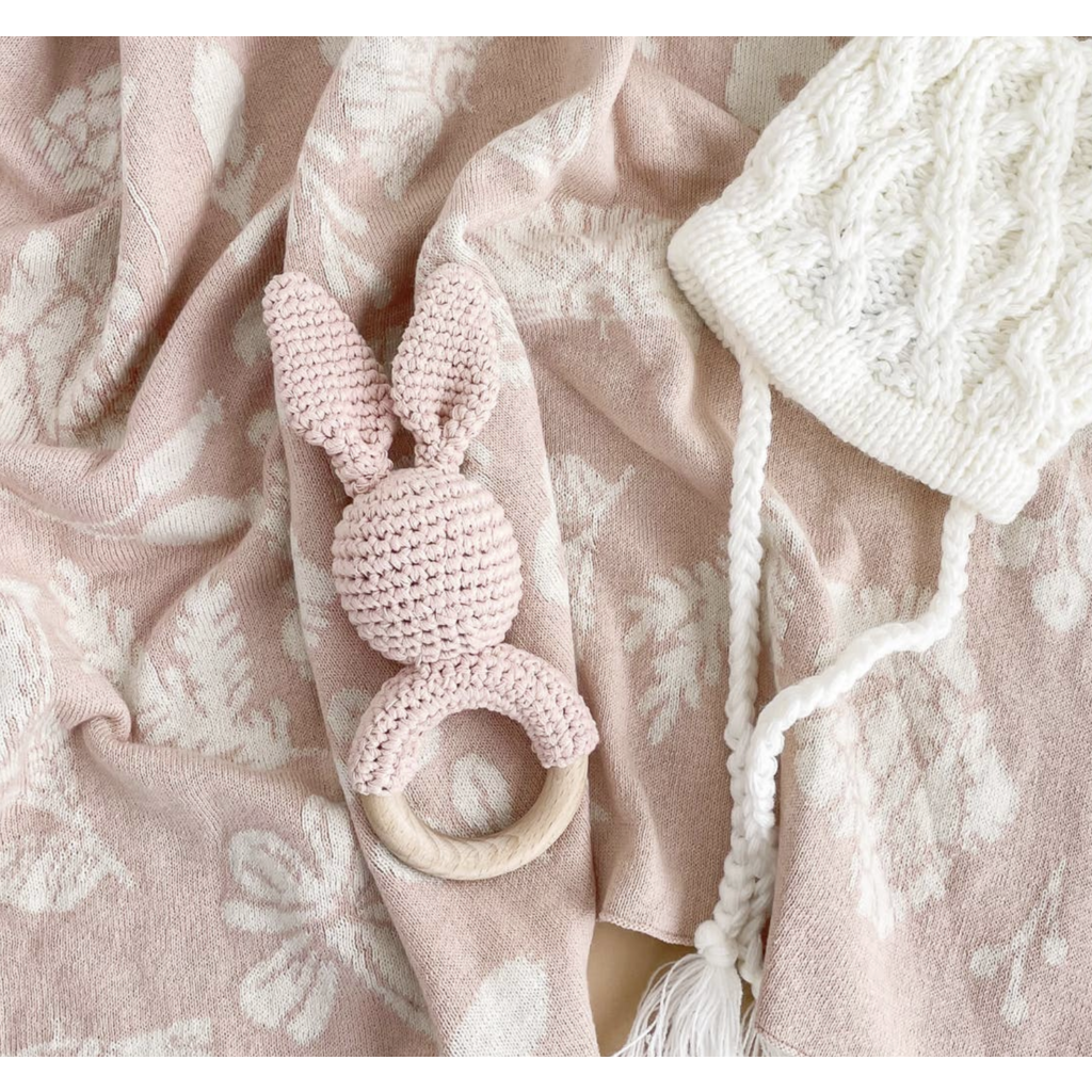 Teether Bunny Pink Rattle