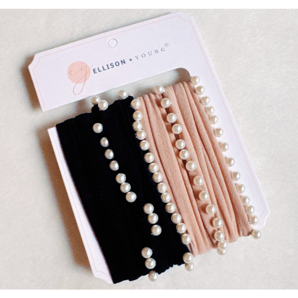 Pearl Embellished Hair Tie Set of 4