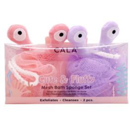Cute & Fluffy Mesh Bath Sponge Set