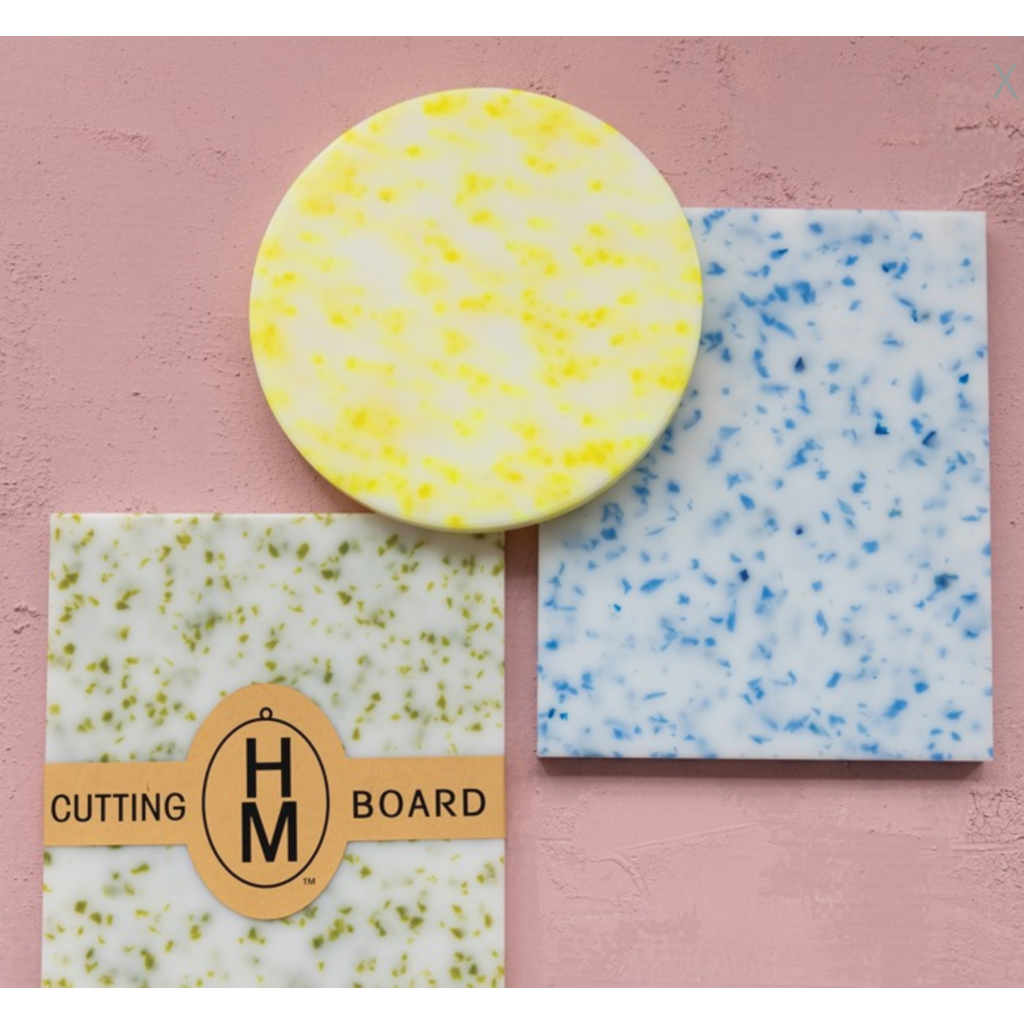 Round Plastic Cutting Board with Terrazzo Design