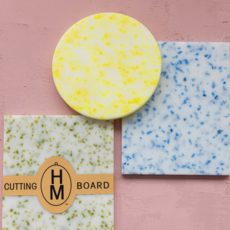 Round Plastic Cutting Board with Terrazzo Design