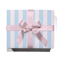 Pastel Blue/Blush Stripe Wrapping Paper - Single Sheet