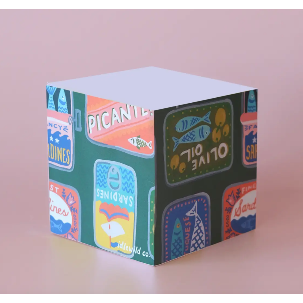 Tinned Fish Sticky Note Cube