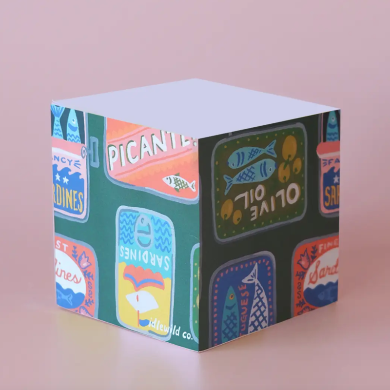 Tinned Fish Sticky Note Cube