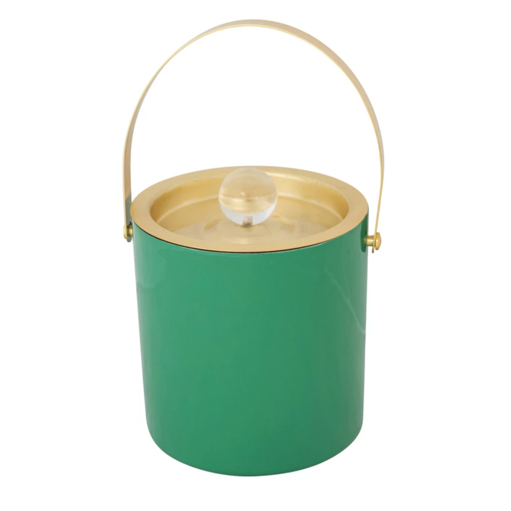 1.5 Quart Enameled Stainless Steel Ice Bucket Green