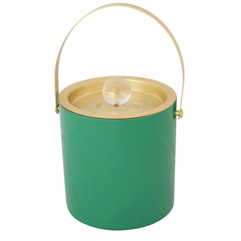 1.5 Quart Enameled Stainless Steel Ice Bucket Green