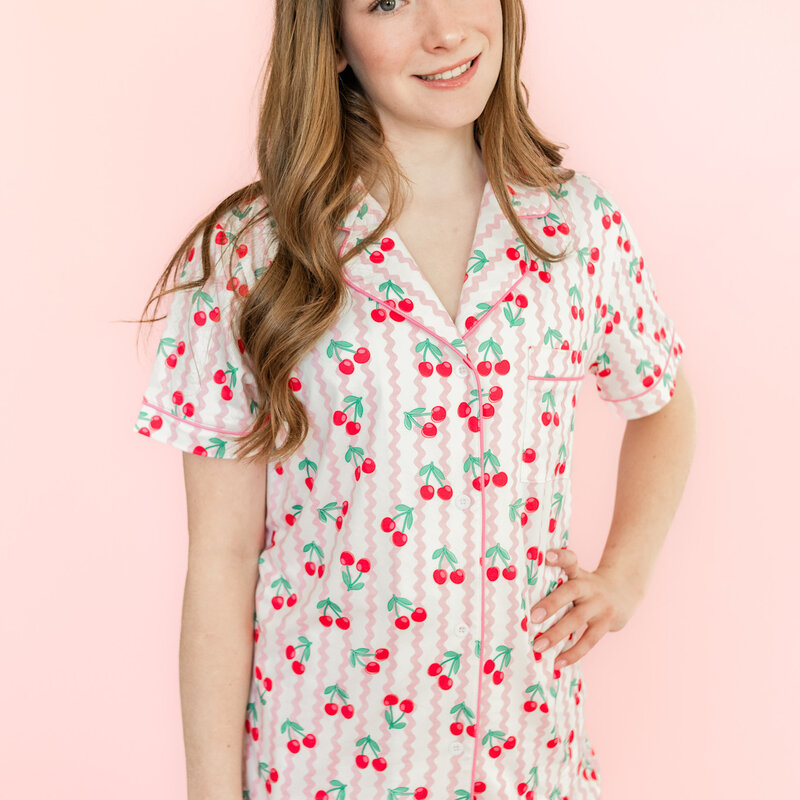 Cherry on Top Ric Rac Short Sleeve Pajama Set