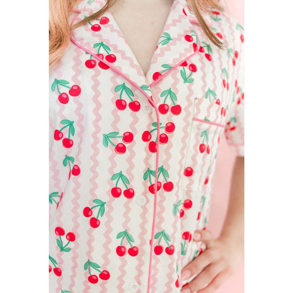 Cherry on Top Ric Rac Short Sleeve Pajama Set
