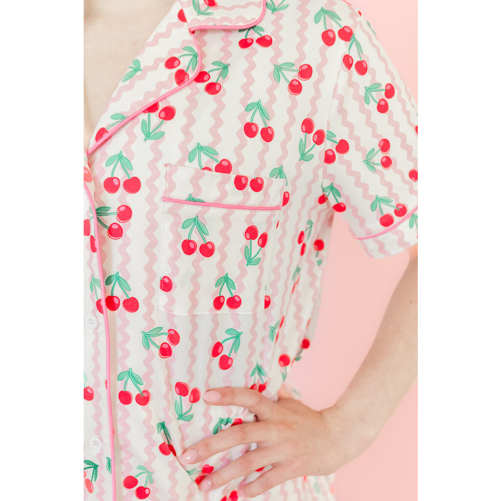 Cherry on Top Ric Rac Short Sleeve Pajama Set