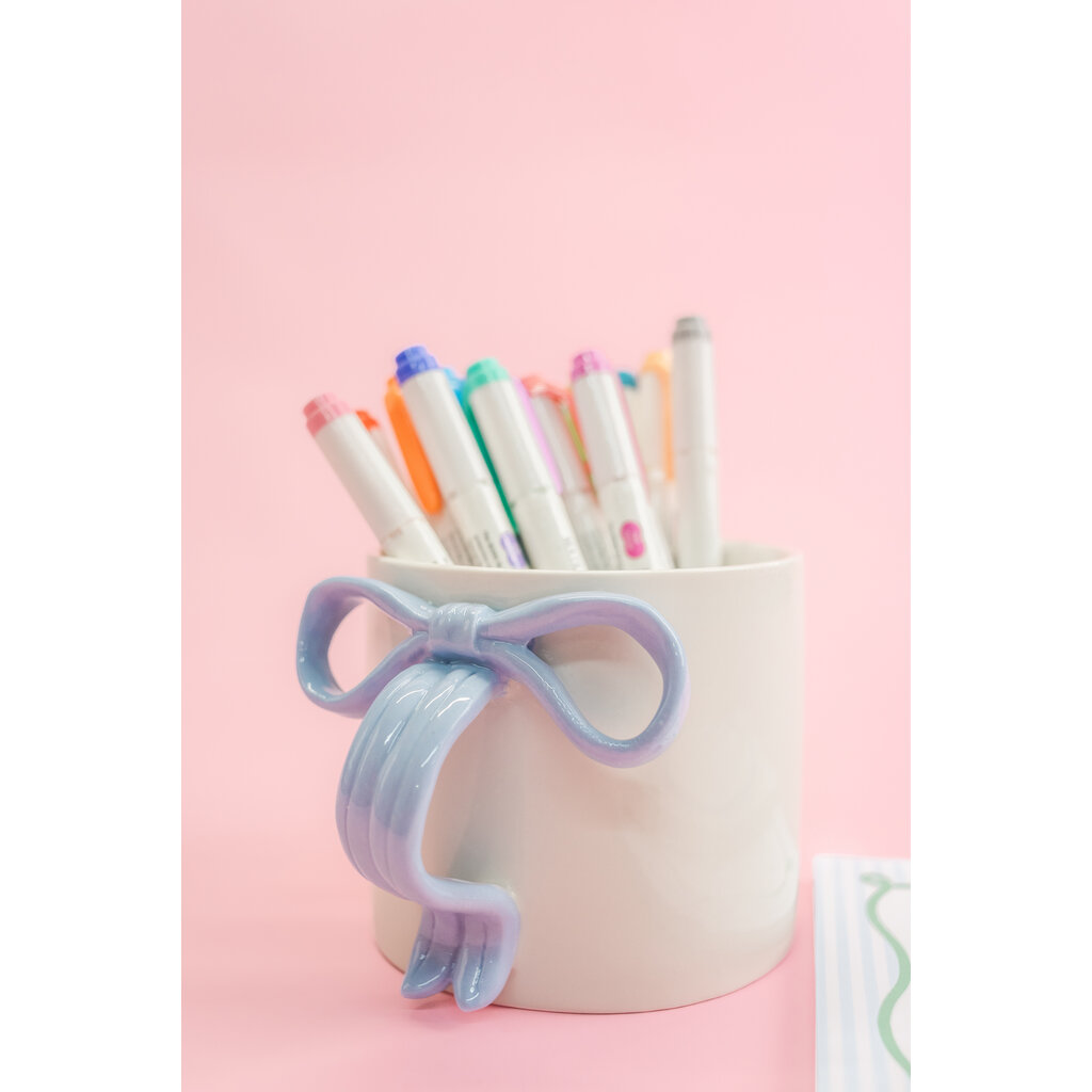 Powder Blue Bow Ceramic Coffee Mug