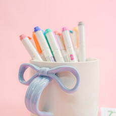 Powder Blue Bow Ceramic Coffee Mug