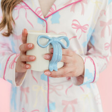 Powder Blue Bow Ceramic Coffee Mug