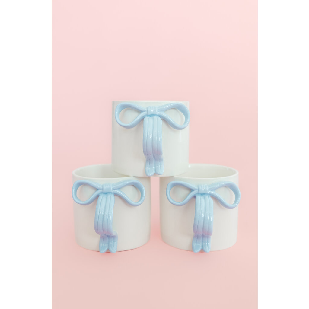 Powder Blue Bow Ceramic Coffee Mug