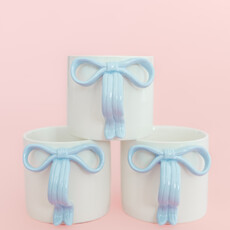 Powder Blue Bow Ceramic Coffee Mug