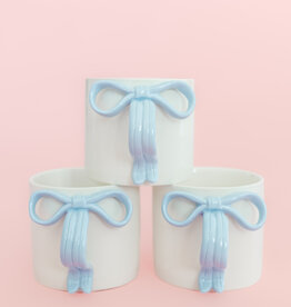 Powder Blue Bow Ceramic Coffee Mug