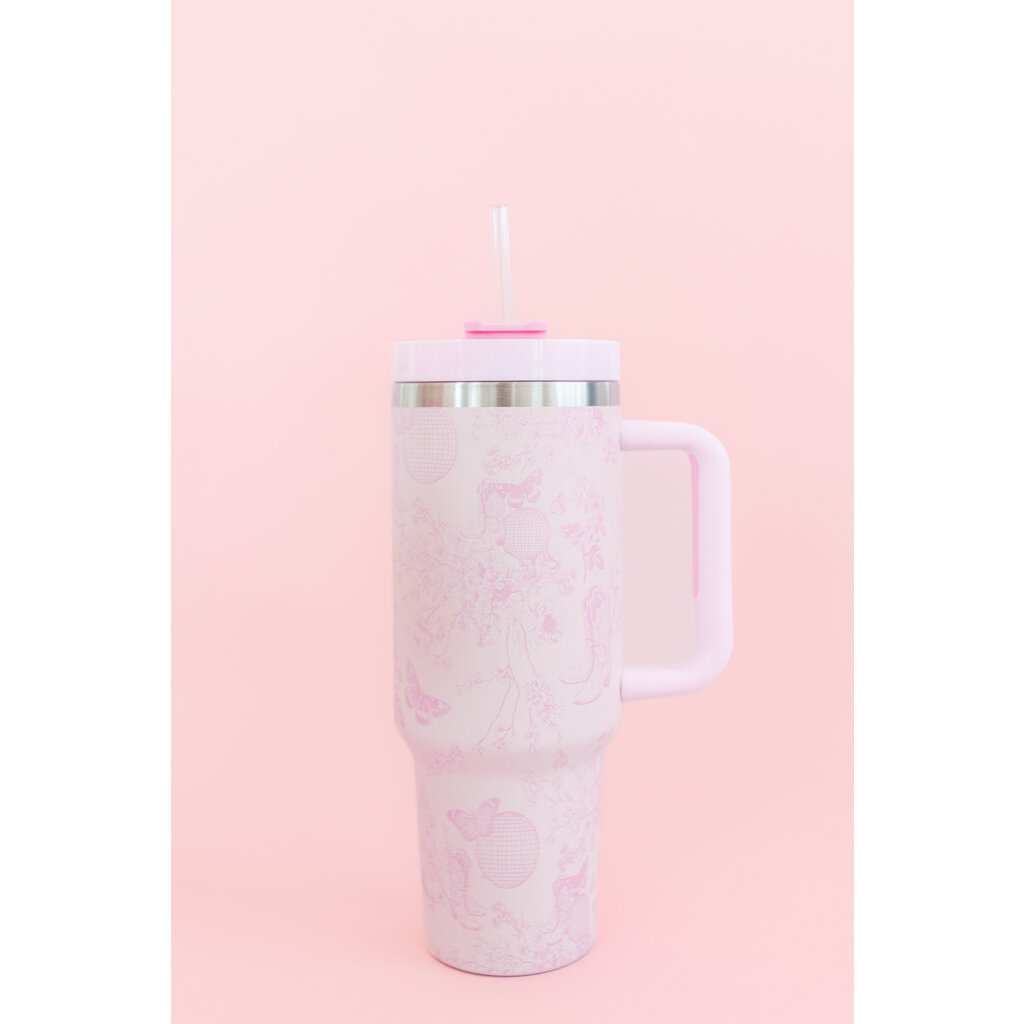 Pink Disco Cowgirl Toile 40oz Tumbler