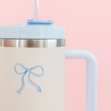 Cream & Blue Bow 40oz Tumbler