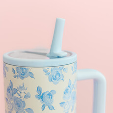 Cream & Blue Floral 40oz Tumbler