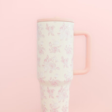 Cream & Pink Floral 40oz Tumbler