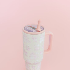 Cream & Pink Floral 40oz Tumbler