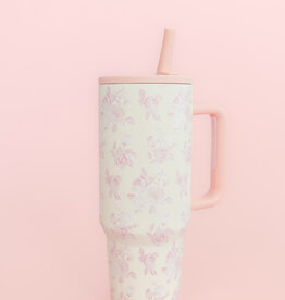 Cream & Pink Floral 40oz Tumbler