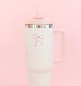 Cream & Pink Bow 40oz Tumbler