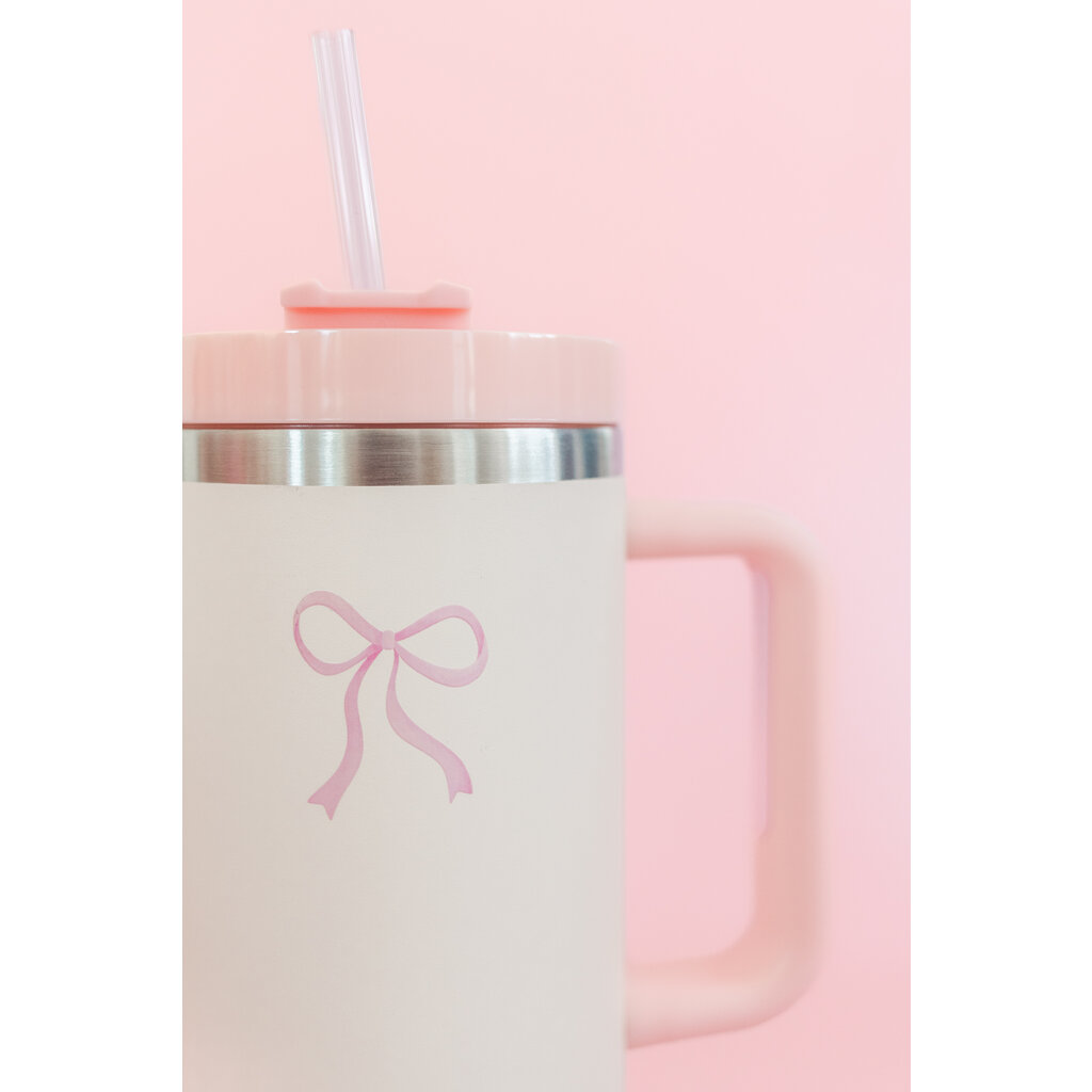 Cream & Pink Bow 40oz Tumbler