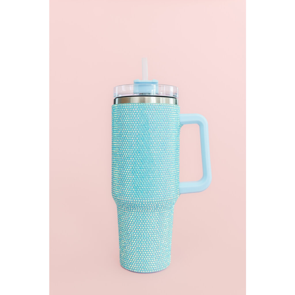 Blue Rhinestone 40 oz Tumbler