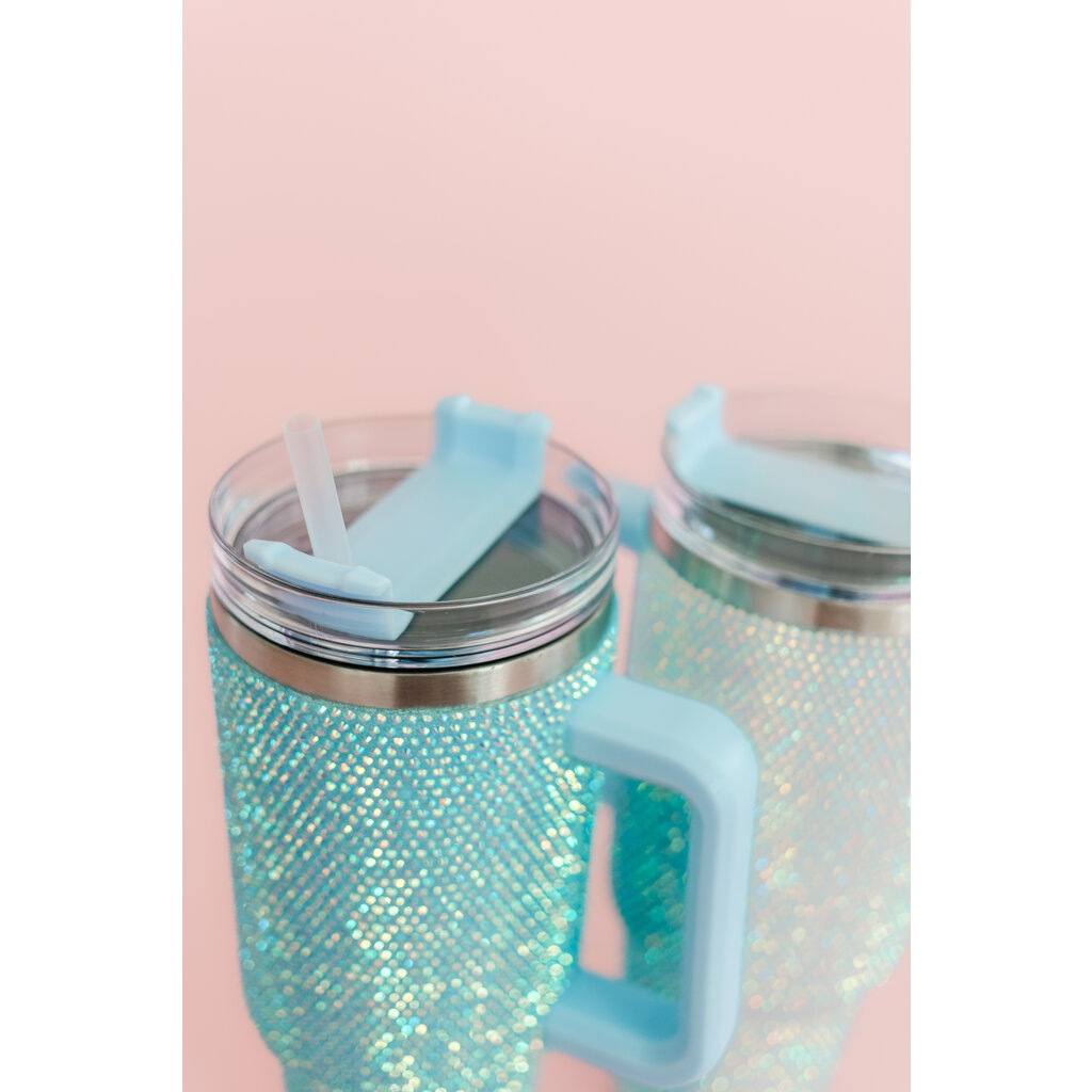 Blue Rhinestone 40 oz Tumbler