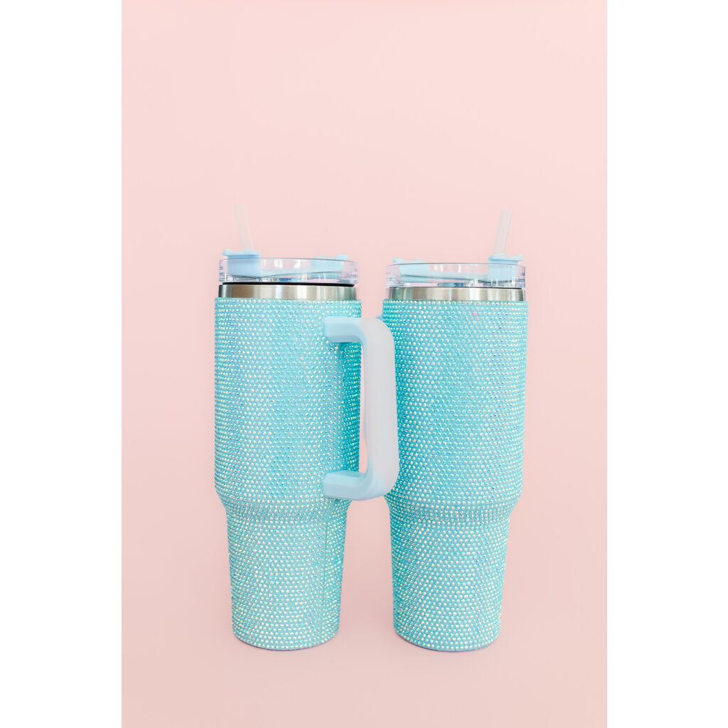 Blue Rhinestone 40 oz Tumbler